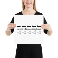 Latin: «My hovercraft…eels» Poster Monty Python Fan Art Translation Linguist