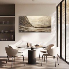 Brown Wall Decor Abstract Wall Art Gold Line Painting Living Room Wall Decoratio