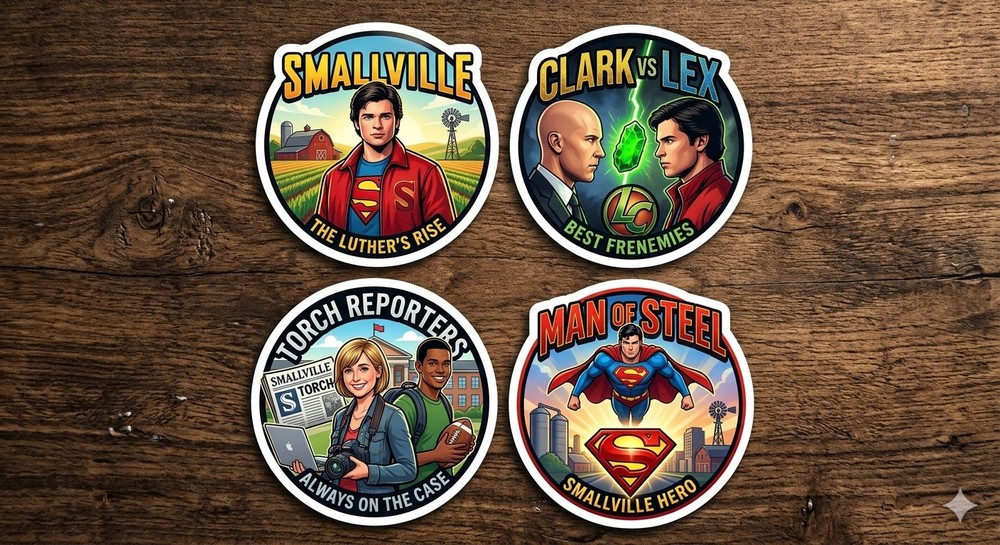 4 Pcs Smallville Decal Sticker Phone Laptop