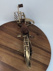 Vintage Bicycle Sculpture, Table Top or Shelf, Steel & Wood 14″ Hand Made