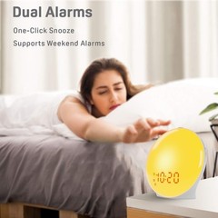 Wake Up Light Sunrise Alarm Clock for Kids, Heavy Sleepers, Bedroom, with Sun…