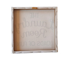 Canvas Wall Hanging “The Laundry Room – Loads of Fun” Square Print 8.5” x 8.5″