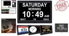 Automatic Daylight Saving 10.1″ Clock for Seniors – Multi Display & Night Mode