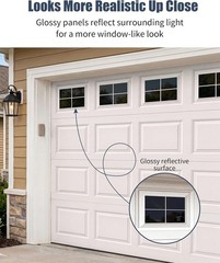 Magnetic Garage Door Window Panels – 32PCS Faux Mirror Window Kit for 2 Car G…