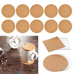 10/50/100PCS Self-Adhesive Cork 4 Inches Cork Backing Sheets Cork Tiles Coasters