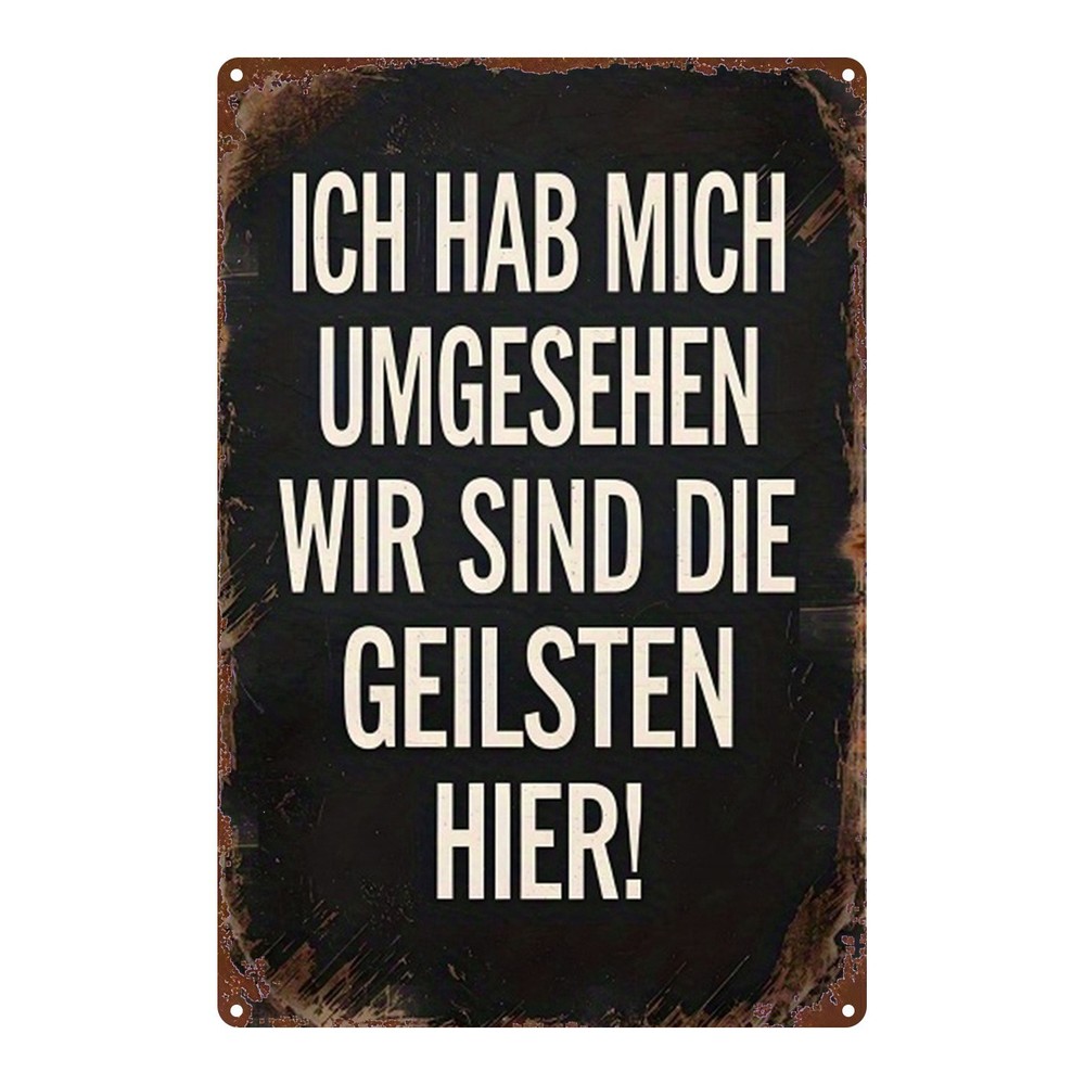Vintage German Humor Metal Sign 8×12 Inches Wall Decor