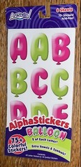 Art Skills Balloon Alphas Alphabet Letters & Symbols Birthday 6 Sheets Scrapbook