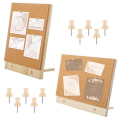 2 PCS 9.8×8.3 Inch Desktop Wood Frame Cork Bulletin Board With 12 Push Pins