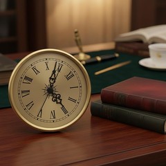 4.25 Inch Clock Insert (108mm) – Quartz Gold Trim Roman Numerals, Battery Pow…
