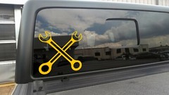 Crossed Wrenches Vinyl Decal | Auto Car Motorcycle Mechanic | Die Cut Sticker