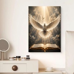 Holy Spirit Dove Bible Canvas, Christian Wall Art, Custom Religious Gift