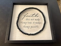 Framed Wood Faith Inspirational Quote Plaque Sign, Black White, Horizontal