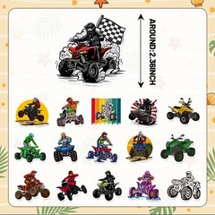 50PCS Four Wheeler ATV Quad Bike Stickers Dirt Bike Decals Party Favors Birthday