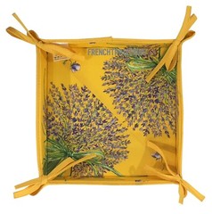 French Provencal Bread Basket Lavender Bouquet Deep Yellow Made In France