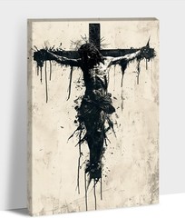Cross Jesus Canvas Wall Decor, Jesus Paintings Wall Decor, Cross & Jesus Wall…