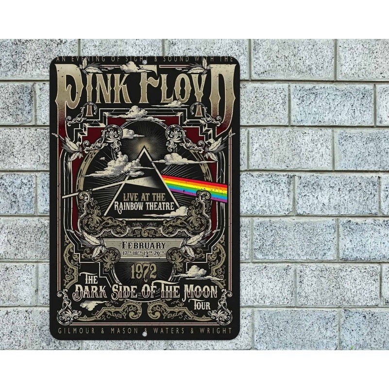 8X12IN Garage Man Cave Classic Rock Concert Pink Floyd Sign Aluminum Metal