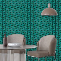 Teal Color Peel And Stick Wall Tile | 3D PU Tile Peel And Stick | Self Adhesive