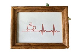 Coffee Lifeline, Heartbeat Framed Photo 6” X 8” Christmas/Birthday Starbucks