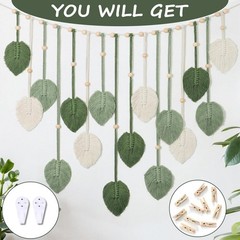 Winmist Glimpse Large Boho Macrame Wall Hanging-Leaf Tapestry Decor for Bedroom,