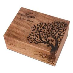 Urn – Personalized Wooden Cremation Box with Tree of Life for Men & Women