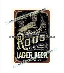 roos lader beer pub bar club drink metal tin sign Cafe farm shop