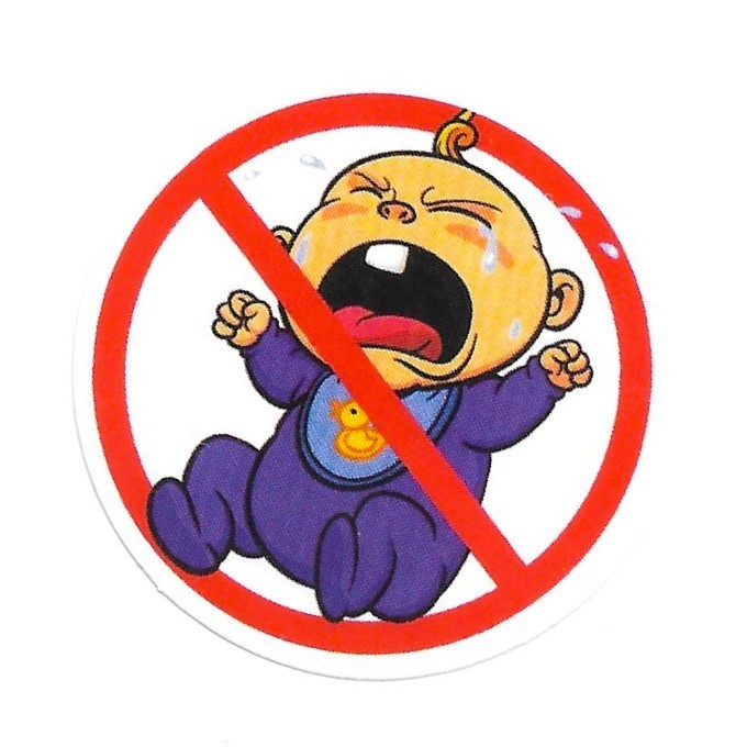 No Crying Baby Vinyl Sticker Funny Job Cry Babies Decal Hard Hat Humor Toolbox