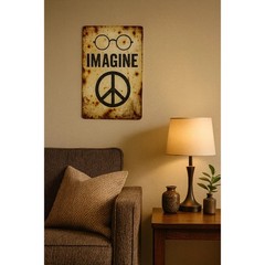Vintage Peace Sign Tin Wall Decor, Iron