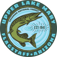 Upper Lake Mary Northern Pike Fishing Decal Coconino Forest Flagstaff Arizona AZ