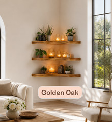 Live Edge Corner Floating Shelf Solid Wood Corner Shelf Natural Wood Rustic Wall