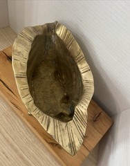 VTG Solid Brass Conch Seashell Vase Planter Home Decor Large 12”MCM