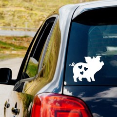 Love Pigs Heart Vinyl Decal Sticker Car Truck Window Laptop Water Bottle Sticker