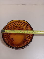 Vintage Amber Depression Glass 3 Footed Small bowl 3″x 5″in