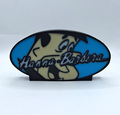 1960s Hanna Barbera Flintstones Logo Sign Desk Shelf Art
