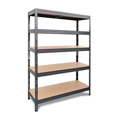 Basics Series 5-Tier Powder-Coated Steel Storage Shelving Unit, Dark Gray, HDF R