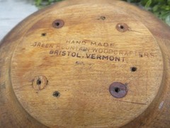 9 Inch Wooden Bowl Hand Made Green Mountain Woodcrafters Vermont Primitive