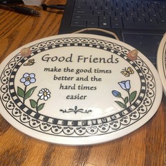 Trinity pottery Rice Lake Wisconsin wall hanging decoration Good friends plaques