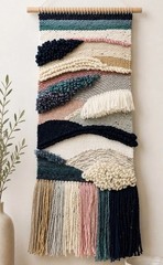 Hand Woven Abstract Wall Tapestry Art
