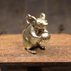 Tabletop Figurine Brass Mouse Animal Statue Sculpture Home Decor Gift USA