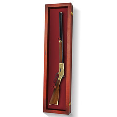 Rifle Gun Display Case Cabinet Wall Rack Replica Airsoft Civil War / USA MADE!