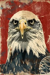 Cool Bald Eagle Graphic – 250 Years of America Celebration Wall – POSTER 20″x30″