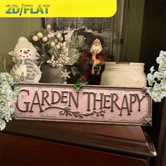 Garden Therapy Pink Vintage Vine Ornate Metal Sign Tin Wall Decoration Plaque