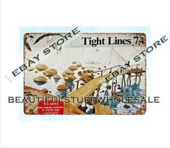 1974 ABU TIGHT LINES FISHING metal tin sign bedroom arrangement ideas