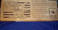 Hand Burned Wood Plaque for Military Veteran