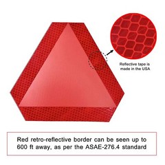 14×16 Inch Slow Moving Vehicle Sign Vinyl Decal Reflective Triangle Sticker
