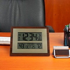513-23137 La Crosse Technology Atomic Digital Wall Clock with Moon Phase TX141V3