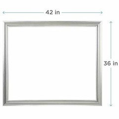 Zenna Mirror Framing Kit for Bathrooms, with Beveled Edges, 42 x 36 in., Silver