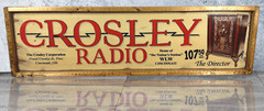 Antique Style Wood Crosley Radio Advertising Home Decor Sign 6×24 plus frame