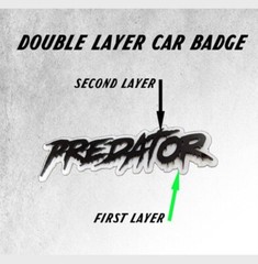 Custom Laser Cut Car Fender Acrylic Emblem Badge MULTI COLOR Custom Text Names