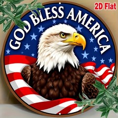 Memorial Day Sign Aluminum Sign 8 Inch Round Patriotic Door Hanger Funny