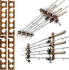 Holds up to 12 Rods Fishing Pole Rod Racks Wall or Ceiling Mounted Fishing Pole
